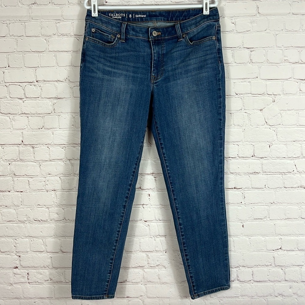 Talbots Flawless Five Pocket Girlfriend Size 8 Medium Wash